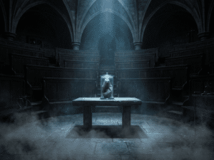 Horror specimen with duotone color treatment