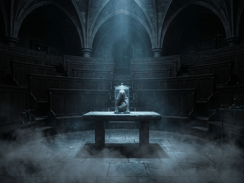 Horror specimen with duotone color treatment