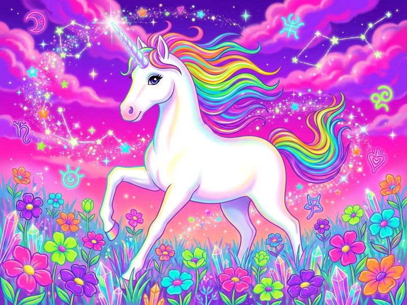 Stardust the unicorn in hot magenta