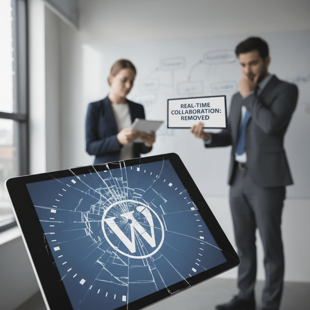 Wordpress removes real-time - wordpress decided remove real-time collaboration